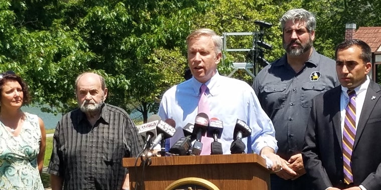 Senator Jacobs is pictured with from left Olmstead Parks Conservancy Executive Director Stephanie Crockatt, Shakespeare in Delaware Park Founder & Artistic Director Saul Elkin, Buffalo restaurateur Mike Shatzel and Buffalo Common Council Member Joel Feroleto.