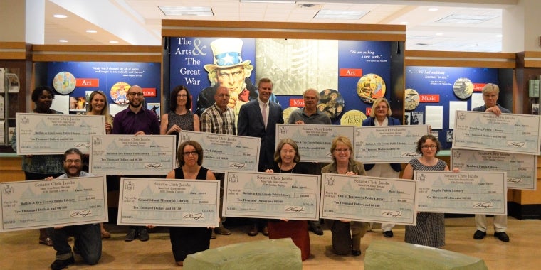 Senator Jacobs is pictured with representatives from the Buffalo & Erie County Public Library System and the twelve branch libraries in the 60th Senate District.