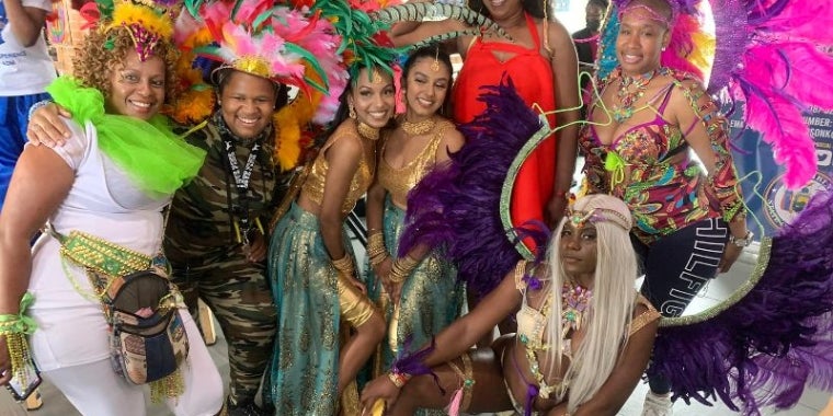 Singers, dancers and masqueraders wearing bright costumes were plentiful at the Queens Carnival Launch Party.
