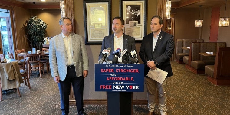 (From Left to Right: Senator George Borrello, Senate Republican Leader Rob Ortt, Assemblyman Mike Norris)