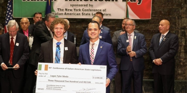 Sen. Carlucci with 2019 Winner Logan Meda