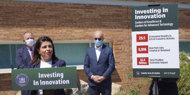 Left to right: Paul Schwartz, Senator Anna M. Kaplan, Eugene Sayan.