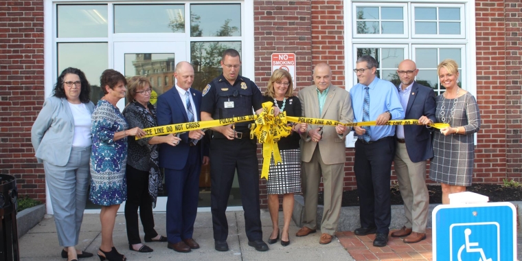 Senator Pam Helming joins City of Auburn officials at the Auburn Police Department for the ribbon cutting to officially open the department’s newly renovated facility.