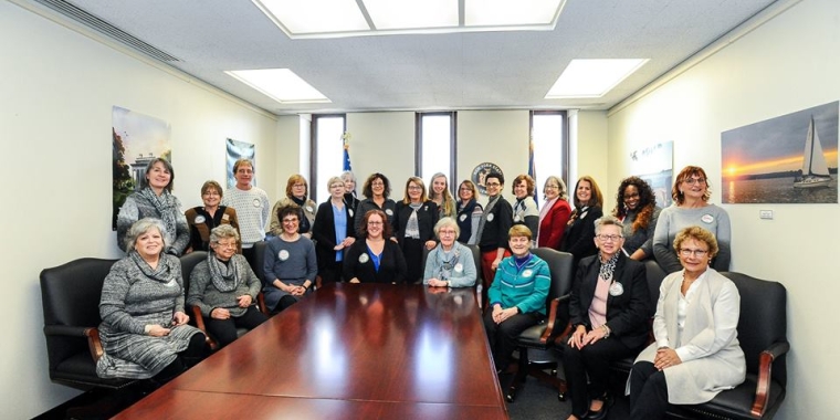 Senator Pam Helming met with a group of advocates and survivors from the Breast Cancer Coalition of Rochester at her Albany Office in March.