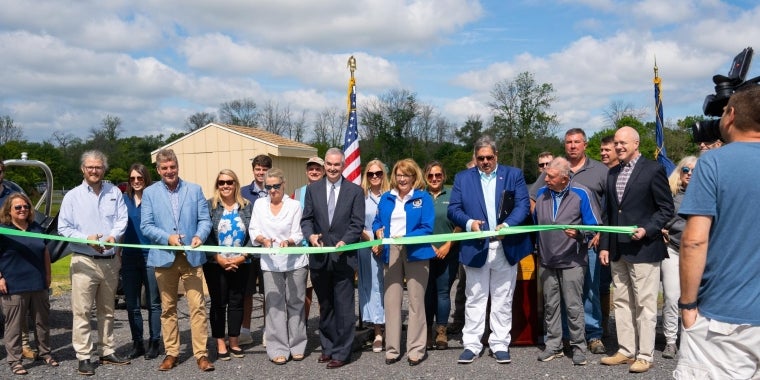 Senator Helming and local, region and state partners open the new boat washing station at Canandaigua Lake State Marine Park