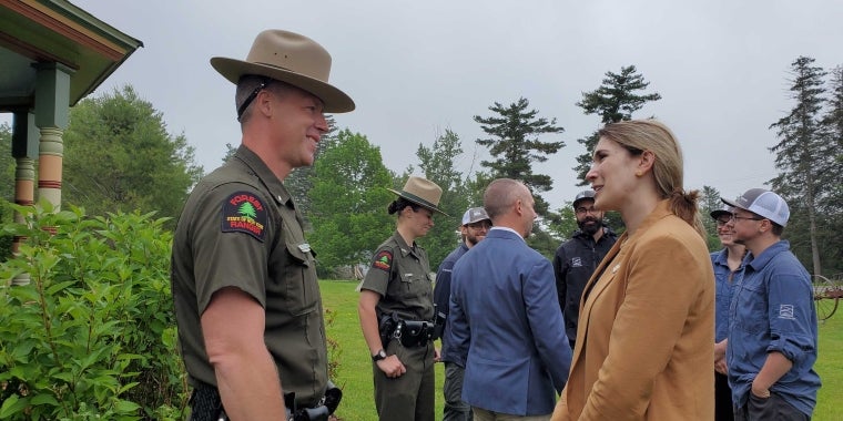 Senator Michelle Hinchey at the Mountain Top Historical Society in Hunter, NY (Greene County)
