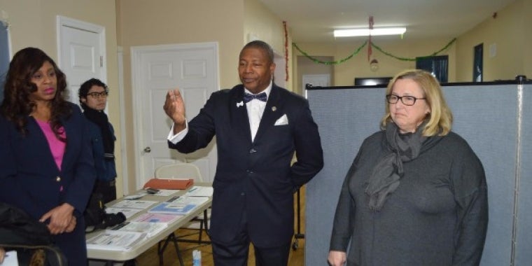Senator Sanders was joined by Lori Zeno, ESQ., Deputy Director of Queens Law Associates, left, and spoke about the importance of immigrants understanding their rights particularly with the changes enacted by the Trump Administration. Also at the meeting was Team Sanders' staffer Lisa George and intern Josue Bastidas.