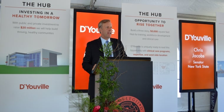Senator Chris Jacobs Announcing $5 million in higher education capital funding to support the construction of the D'Youville College Health Professions Hub