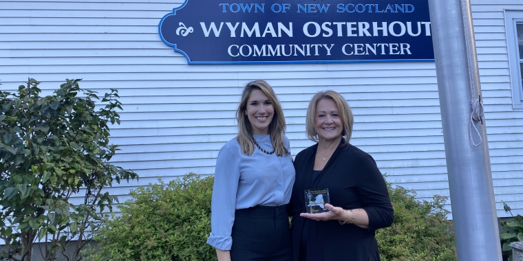 Pictured: Senator Michelle Hinchey and Deborah M. Engel at the Wyman Osterhout Community Center in Voorheesville.