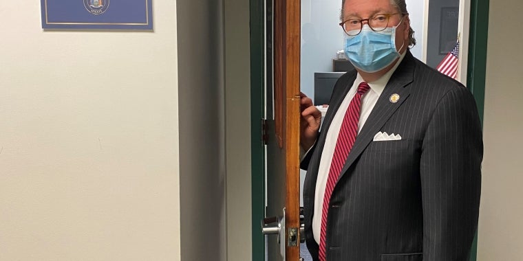 State Sen. Harckham at the District Office in Peekskill