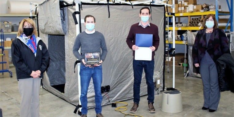 L-R: Senator Pam Helming, Select Fabricators President Andrew Pluta, Select Fabricators CEO Tim Ansaldi, Canandaigua Town Supervisor Cathy Menikotz