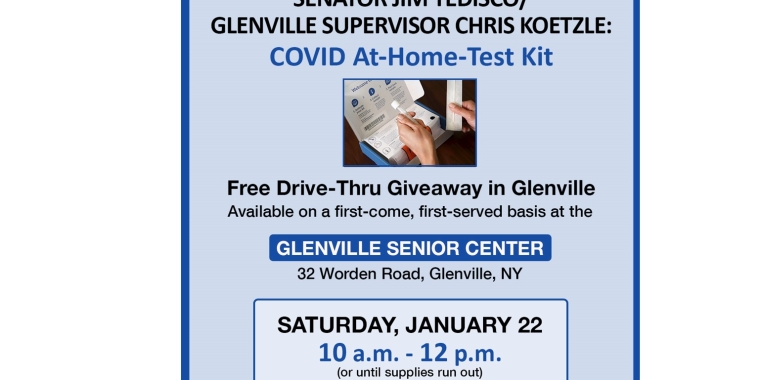 Tedisco, Koetzle to Hold COVID At-Home-Test Kit Drive-Thru