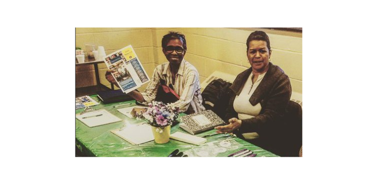 Senator Hamilton staffers Elisa Helligar and Lisa Nelson at the Senior Mobile Office at the Seth Low Senior Center, March 9, 2016