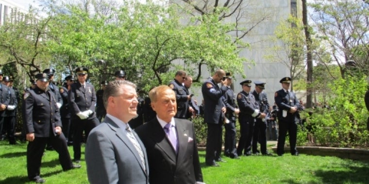 Senator Bonacic is pictured at the Police Officers Memorial Remembrance Ceremony with his colleague, Senator Terrence Murphy.
