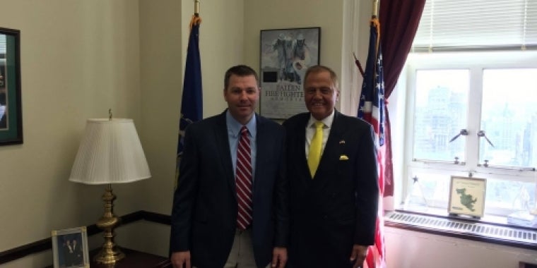 Senator Bonacic is pictured with Tom Gandolfini of Local 373.