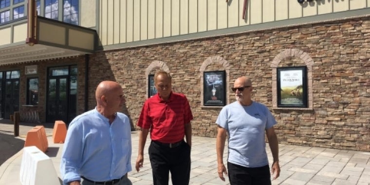 Senator Bonacic is pictured with (L-R), Richard Humleker, and Patrick Dollard in downtown Hurleyville.