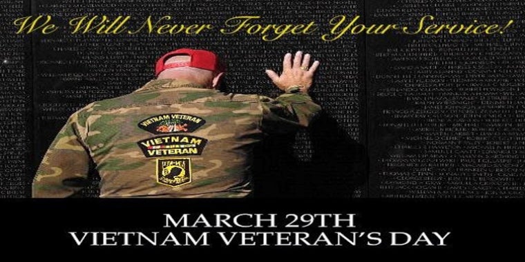 March 29, 2016 is being recognized as National Vietnam Veterans' Day.